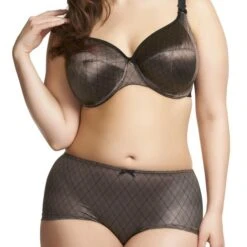 Shorty En Satin Grande Taille Elomi Eva Noir -Optimal Lingerie Magasin shorty elomi eva noir 2