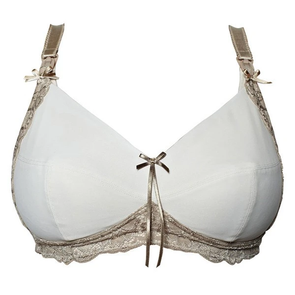 Soutien-gorge D'allaitement Sans Armature Ivoire Et Champagne 5 Soutien-gorge D'allaitement Sans Armature Ivoire Et Champagne – Image 3