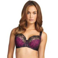 Soutien-gorge à Armatures Fantasie Elodie Noir Et Magenta -Optimal Lingerie Magasin soutien gorge emboitant fantasie elodie magenta 2