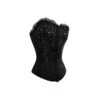 Corset En Satin Noir Et Strass Star