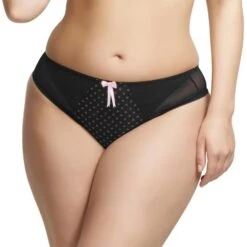 String Elomi Betty Noir à Pois -Optimal Lingerie Magasin string betty 2
