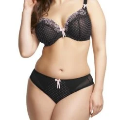 String Elomi Betty Noir à Pois -Optimal Lingerie Magasin string betty 3