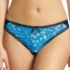 String Freya Piper Bleu Et Noir à Motifs Taille 40 à 44 -Optimal Lingerie Magasin string freya piper