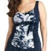 Tankini Grande Taille Ajustable Elomi à Fleurs Jusqu'au 54 -Optimal Lingerie Magasin tankini elomi swim danube ajustable