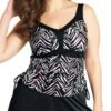 Tankini Grande Taille Elomi Noir à Motifs Jusqu'au 50 -Optimal Lingerie Magasin tankini elomi swim zula