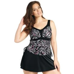 Tankini Grande Taille Elomi Noir à Motifs Jusqu'au 50 -Optimal Lingerie Magasin tankini elomi swim zula 2