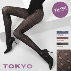 Collant Opaque Fantaisie à Motifs Carrés 50 Deniers Tokyo