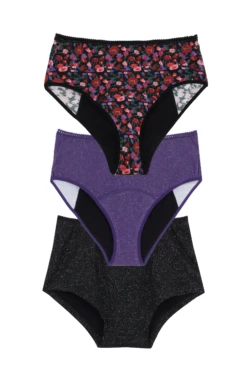 3 Culottes Menstruelles - Paillettes Nuit